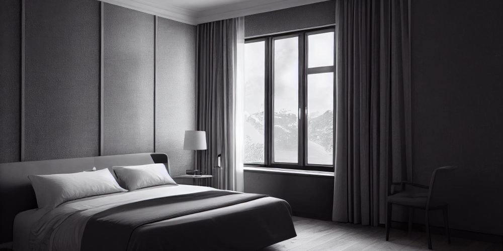 luksusowa nowoczesna sypialnia wnetrze hotelowej sypialni generatywna ilustracja ai